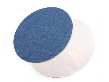 Bügelflicken Oval Jeansblau